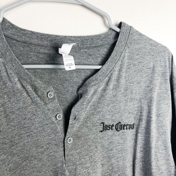 Jose Cuervo Short Sleeve Henley T Shirt XL Gray Mens - Picture 3 of 5